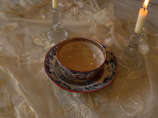 Creil et Montereau Chinoiserie Cup & Saucer